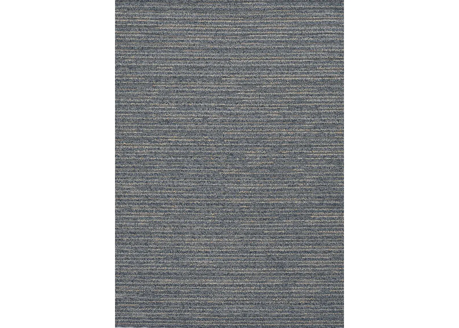 7' X 9' Machine Woven UV Treated Abstract Lines Indoor / Outdoor Area Rug - Denim Blue