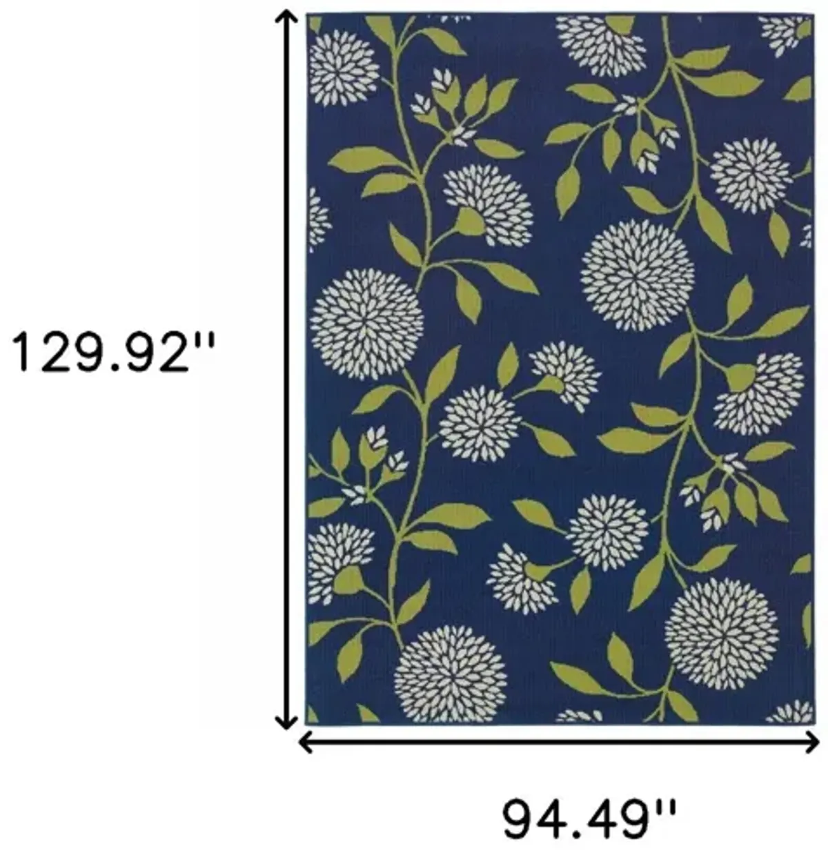 Floral Outdoor / Indoor Area Rug - Blue / Green