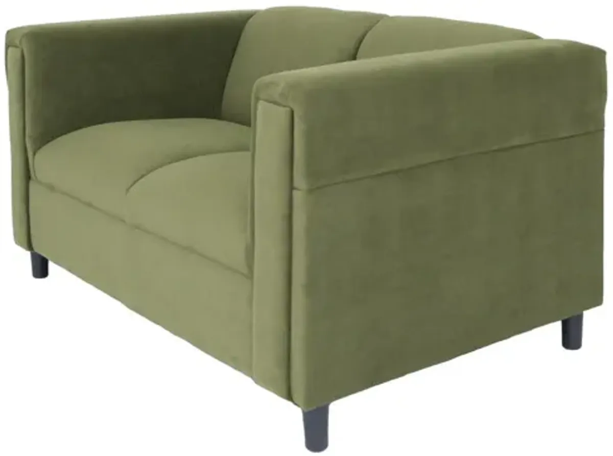 Microsuede Loveseat - Green / Black