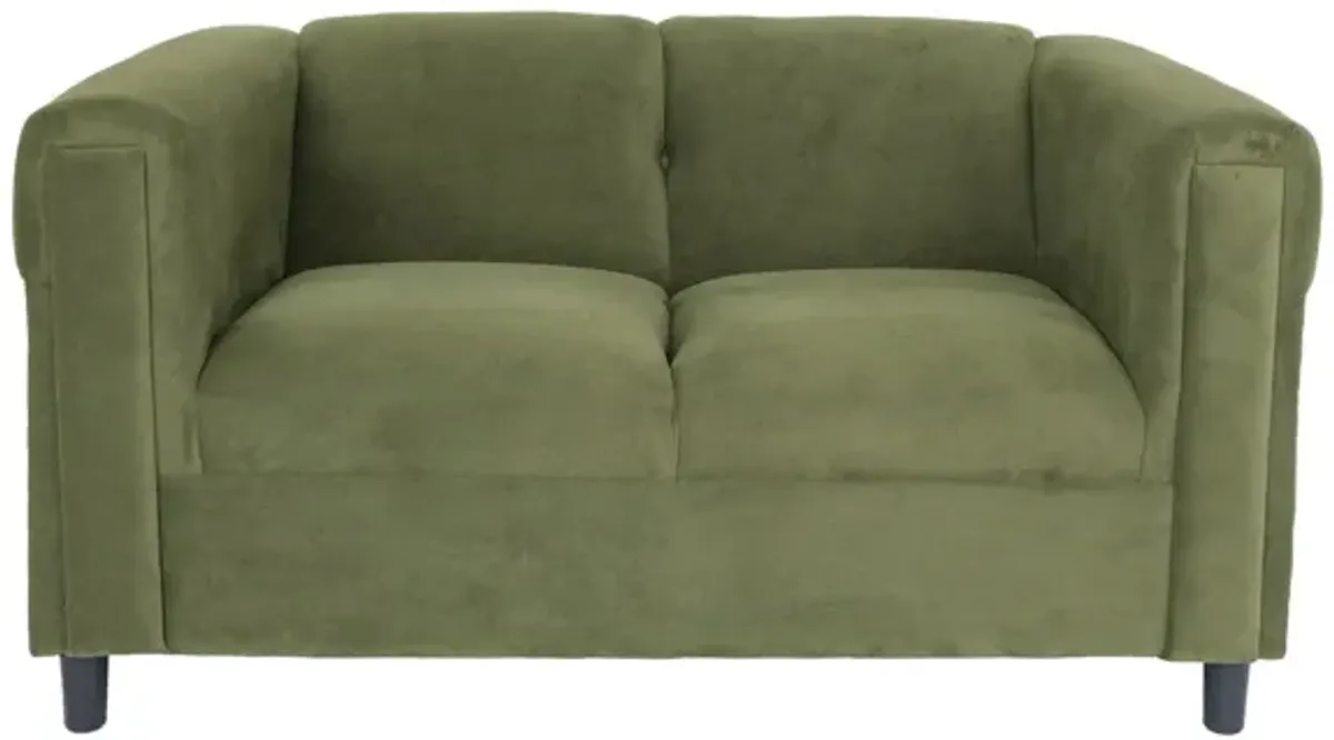 Microsuede Loveseat - Green / Black