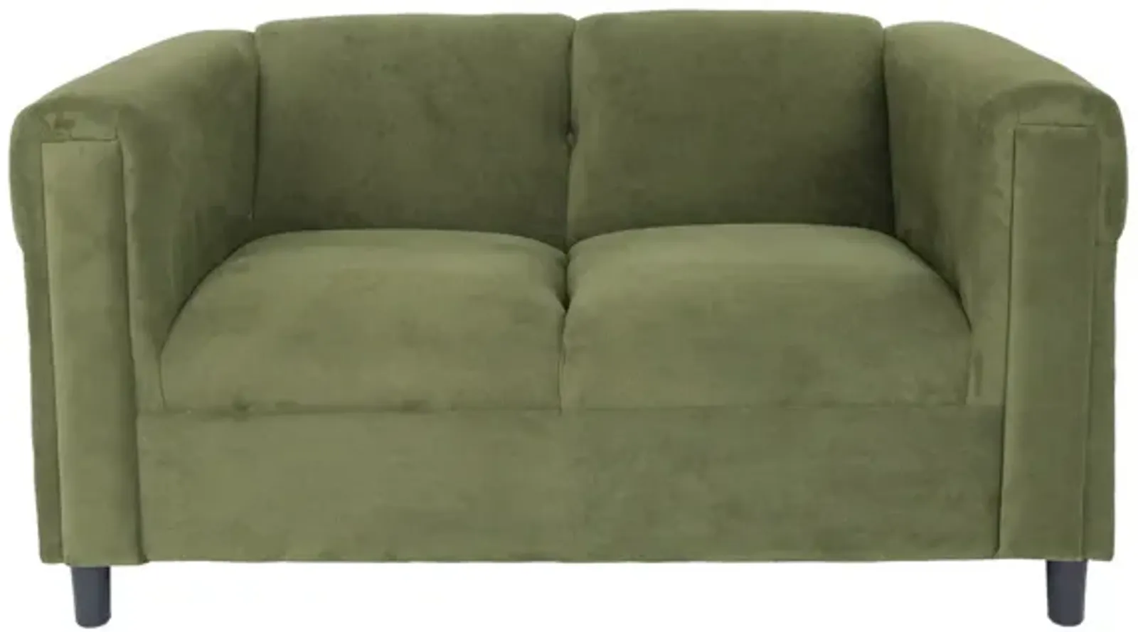 Microsuede Loveseat - Green / Black