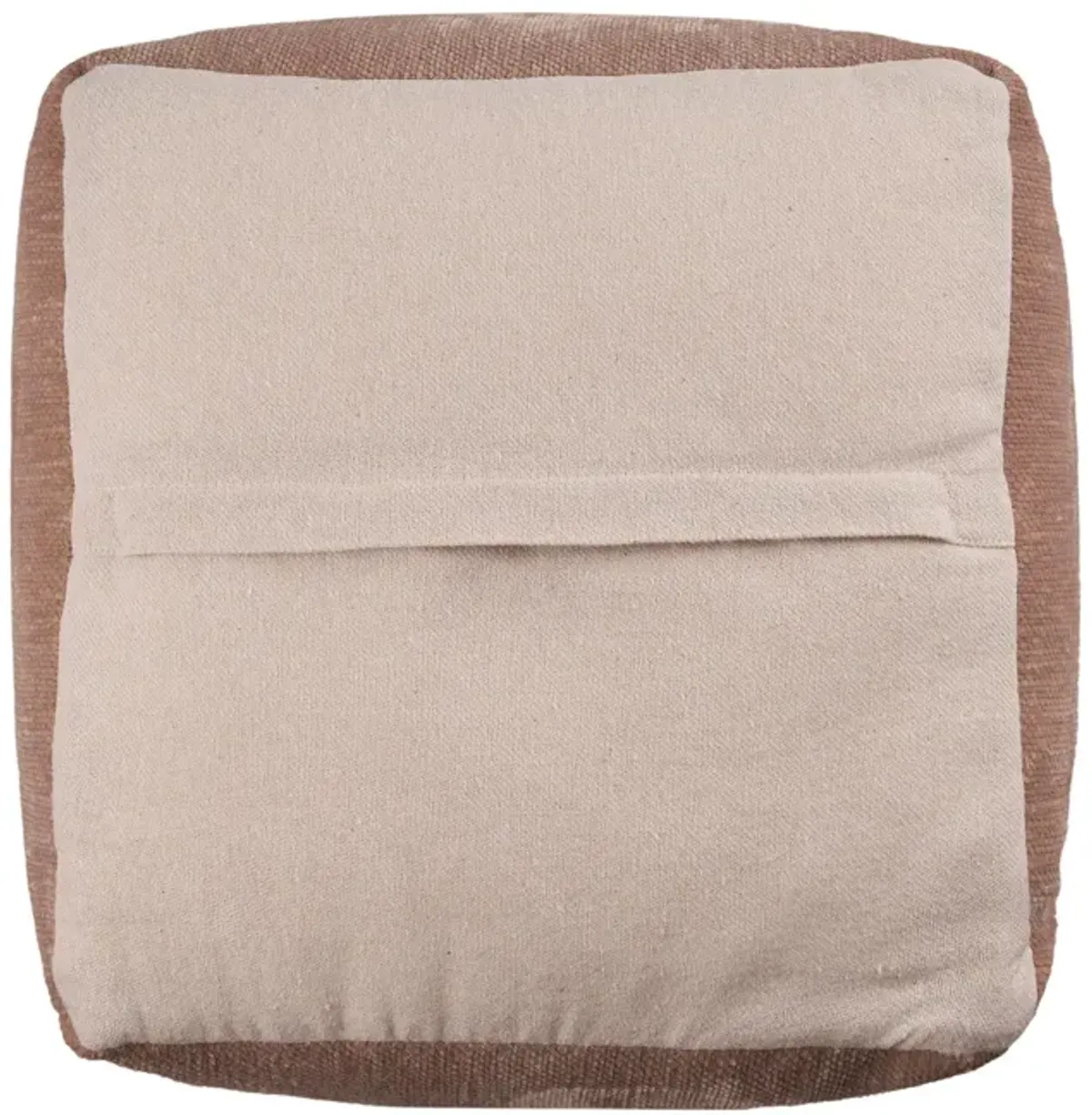 Chenille Cube Pouf Ottoman - Beige