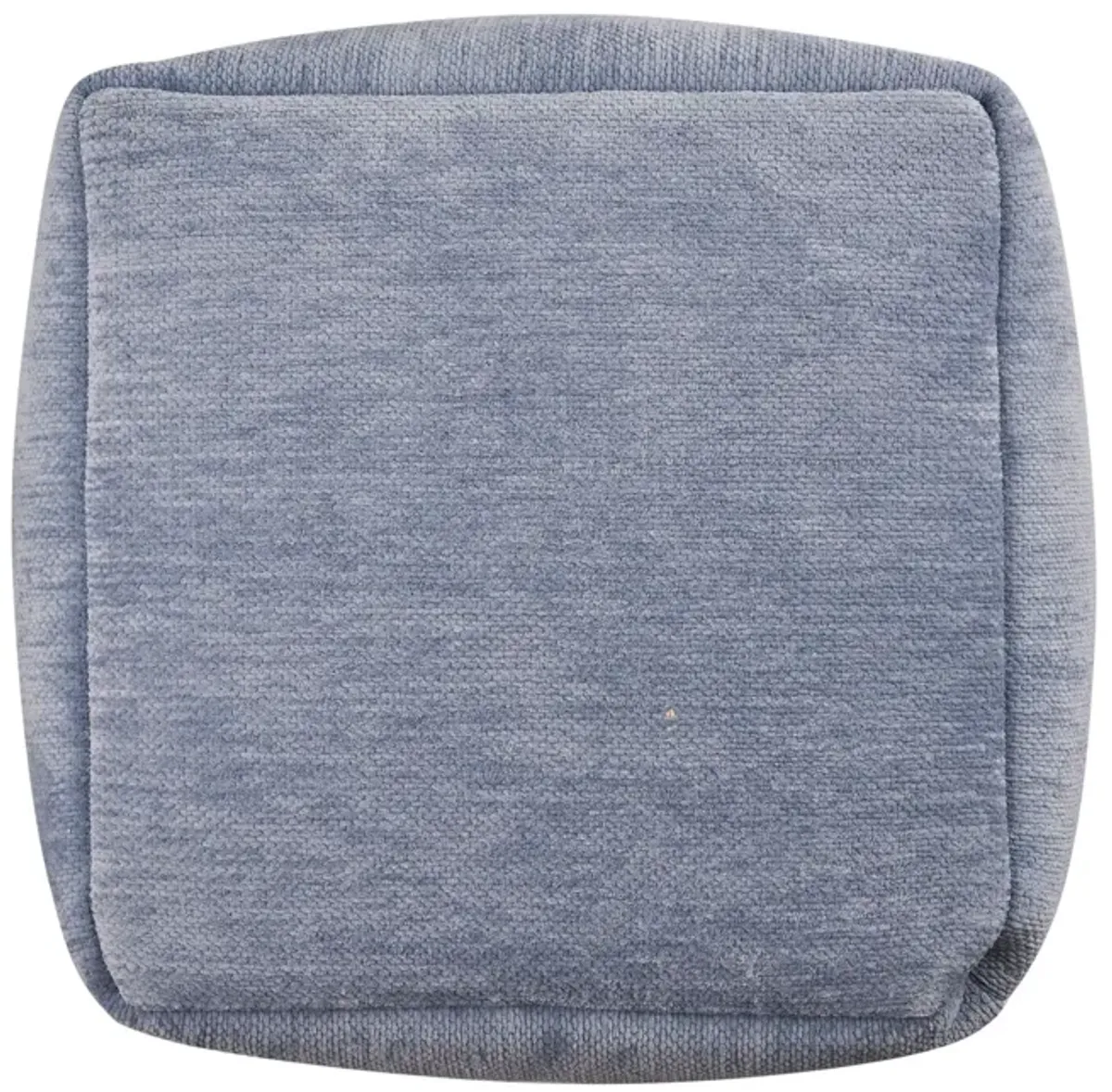 Chenille Cube Pouf Ottoman - Blue