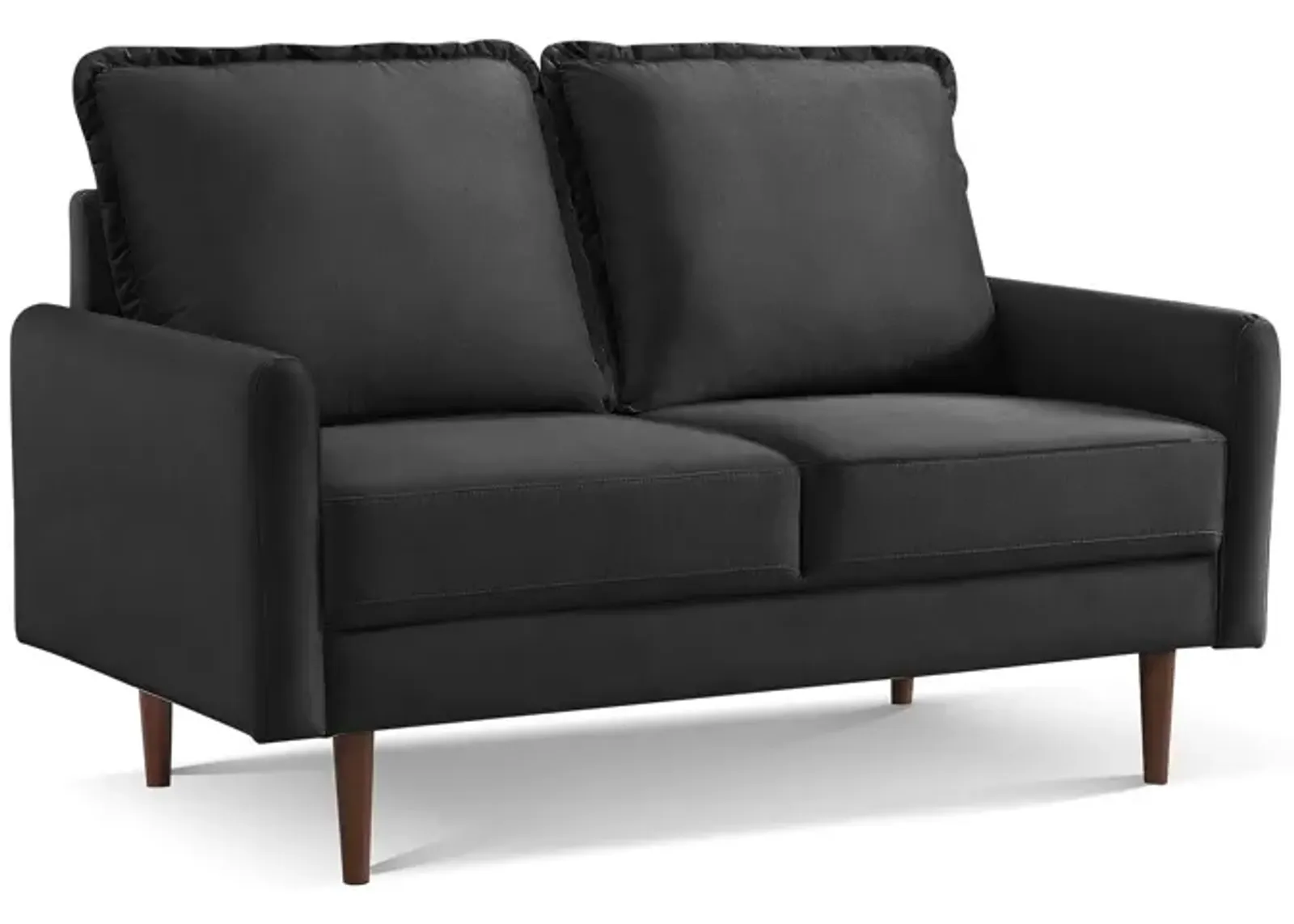 Velvet Loveseat - Black / Dark Brown