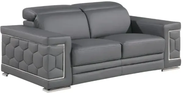 Genuine Love Seat Leather - Silver / Gray