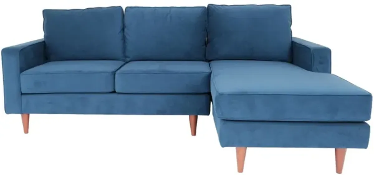 Polyester Blend L Shaped Two Piece Corner Sectional - Navy Blue