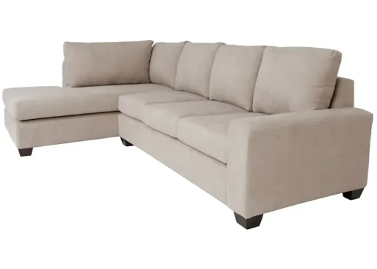 Polyester Blend L Shaped Two Piece Sectional - Tan