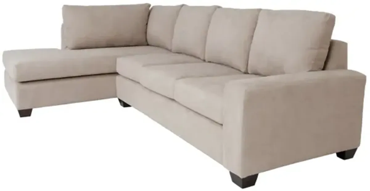 Polyester Blend L Shaped Two Piece Sectional - Tan