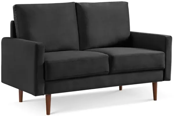 Loveseat Velvet - Black / Dark Brown