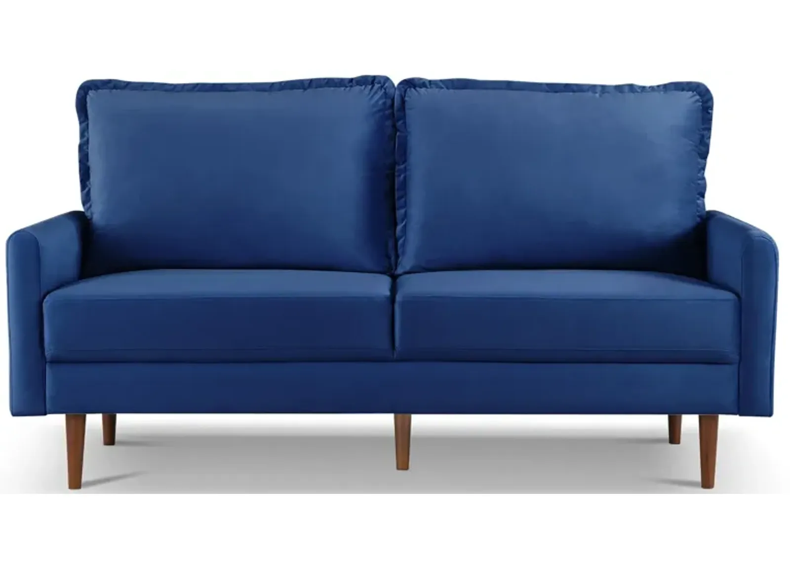 Sofa Velvet With Dark Brown Legs - Blue