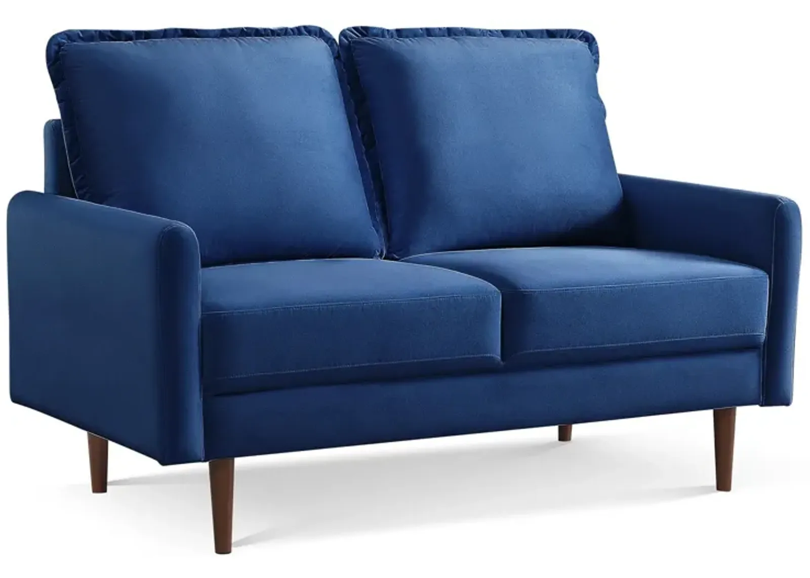 Loveseat Velvet - Blue / Dark Brown