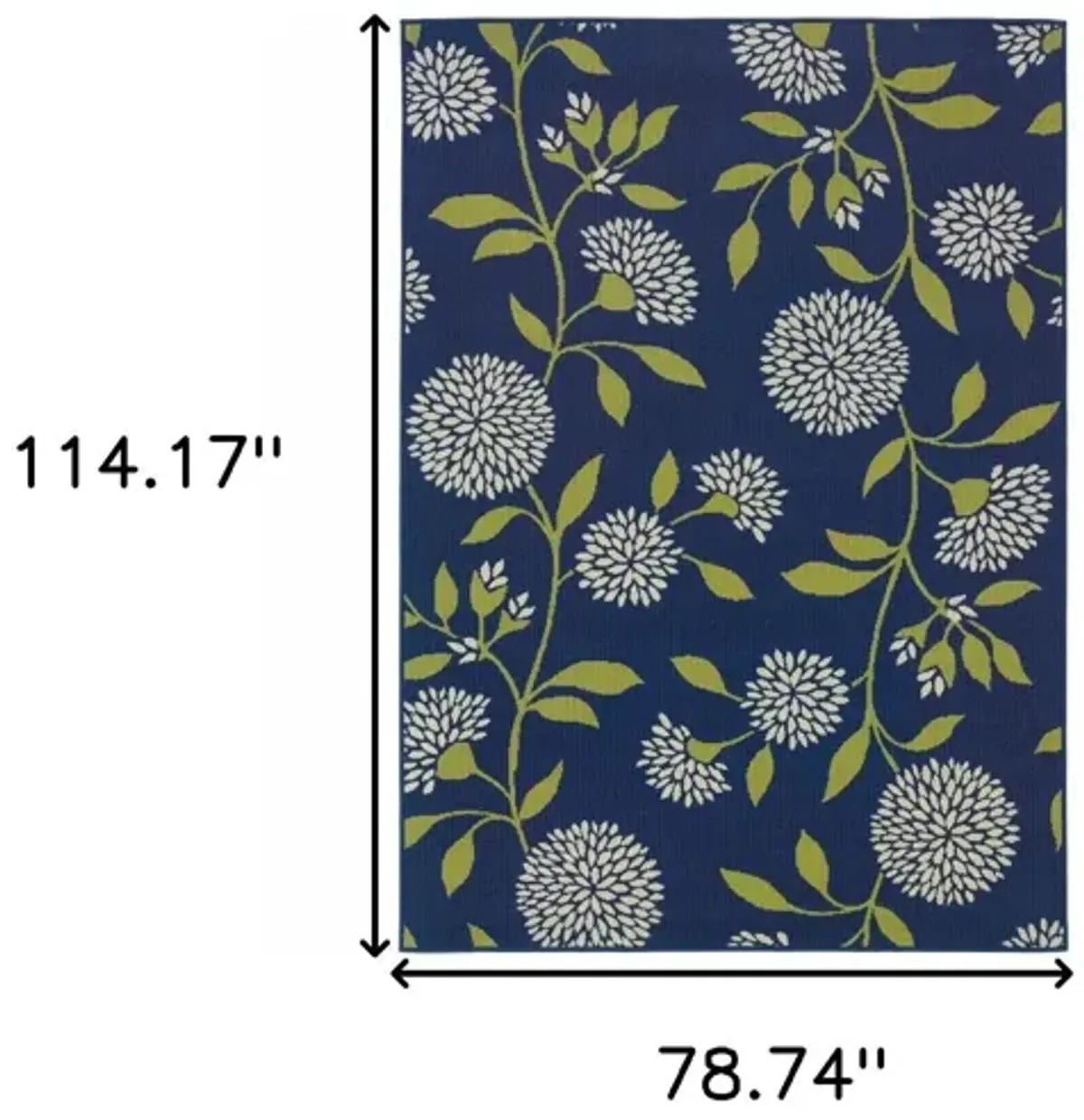 Floral Indoor / Outdoor Area Rug - Blue / Green