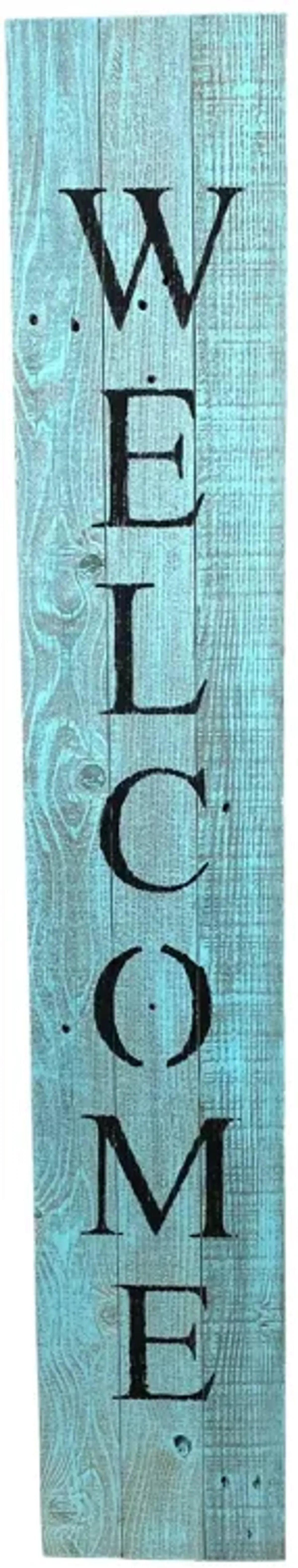 Rustic Front Porch Welcome Sign - Light Aqua Blue