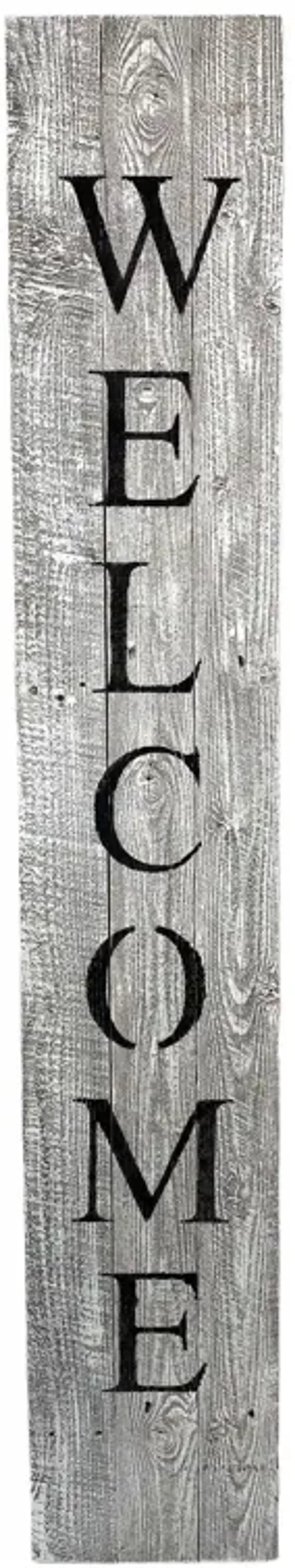 Rustic Front Porch Welcome Sign - White Wash