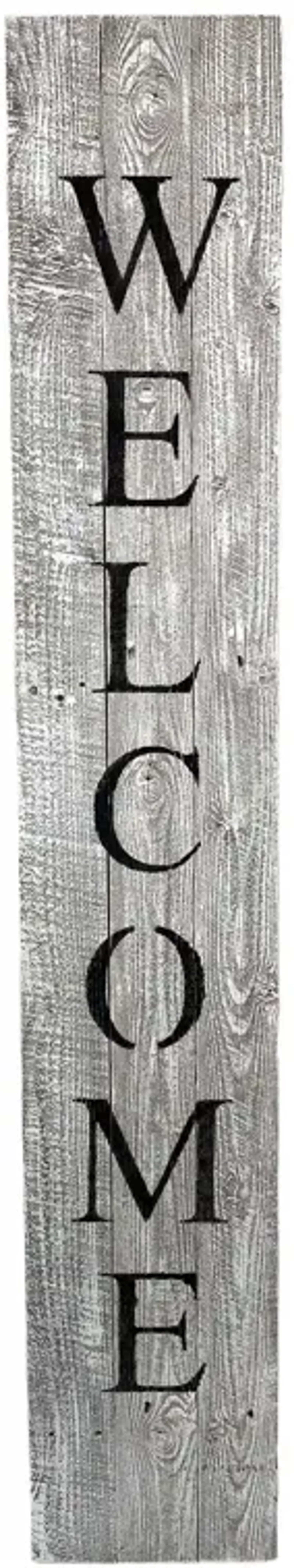 Rustic Front Porch Welcome Sign - White Wash