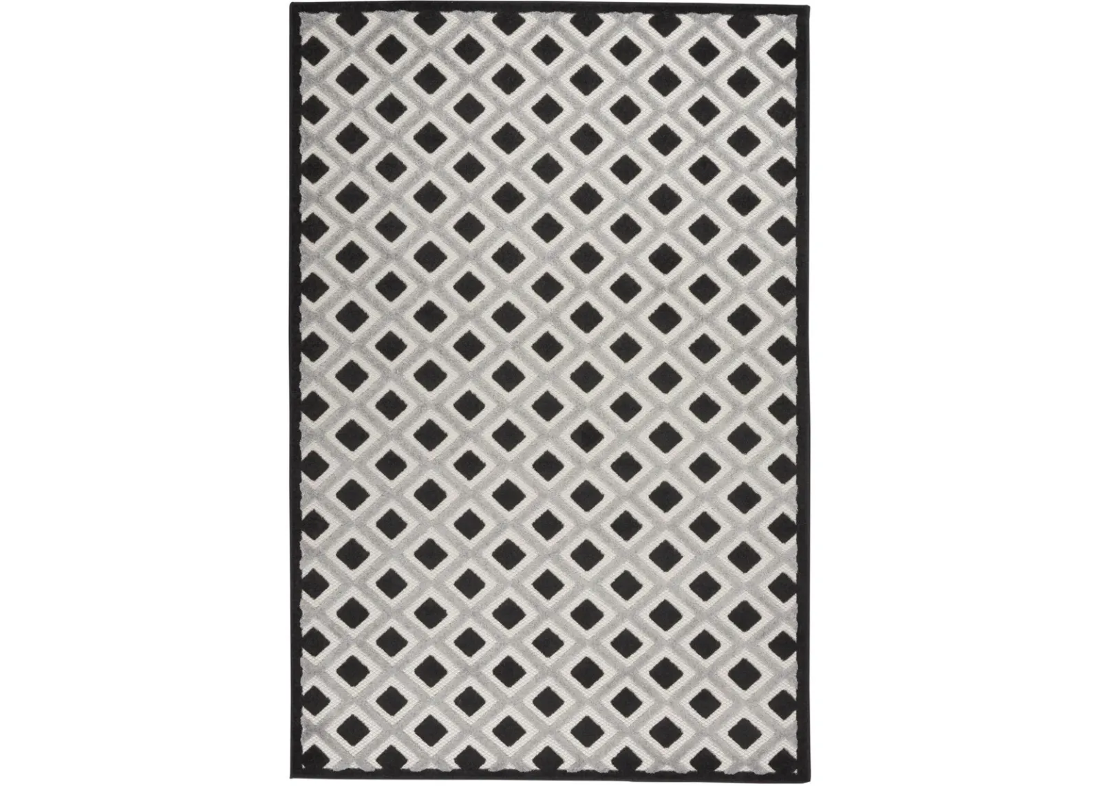 5' X 8' Geometric Indoor / Outdoor Area Rug - Black / White