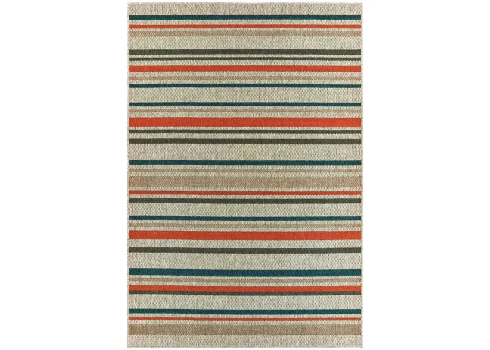 8' X 10' Striped Outdoor / Indoor Area Rug - Blue / Gray