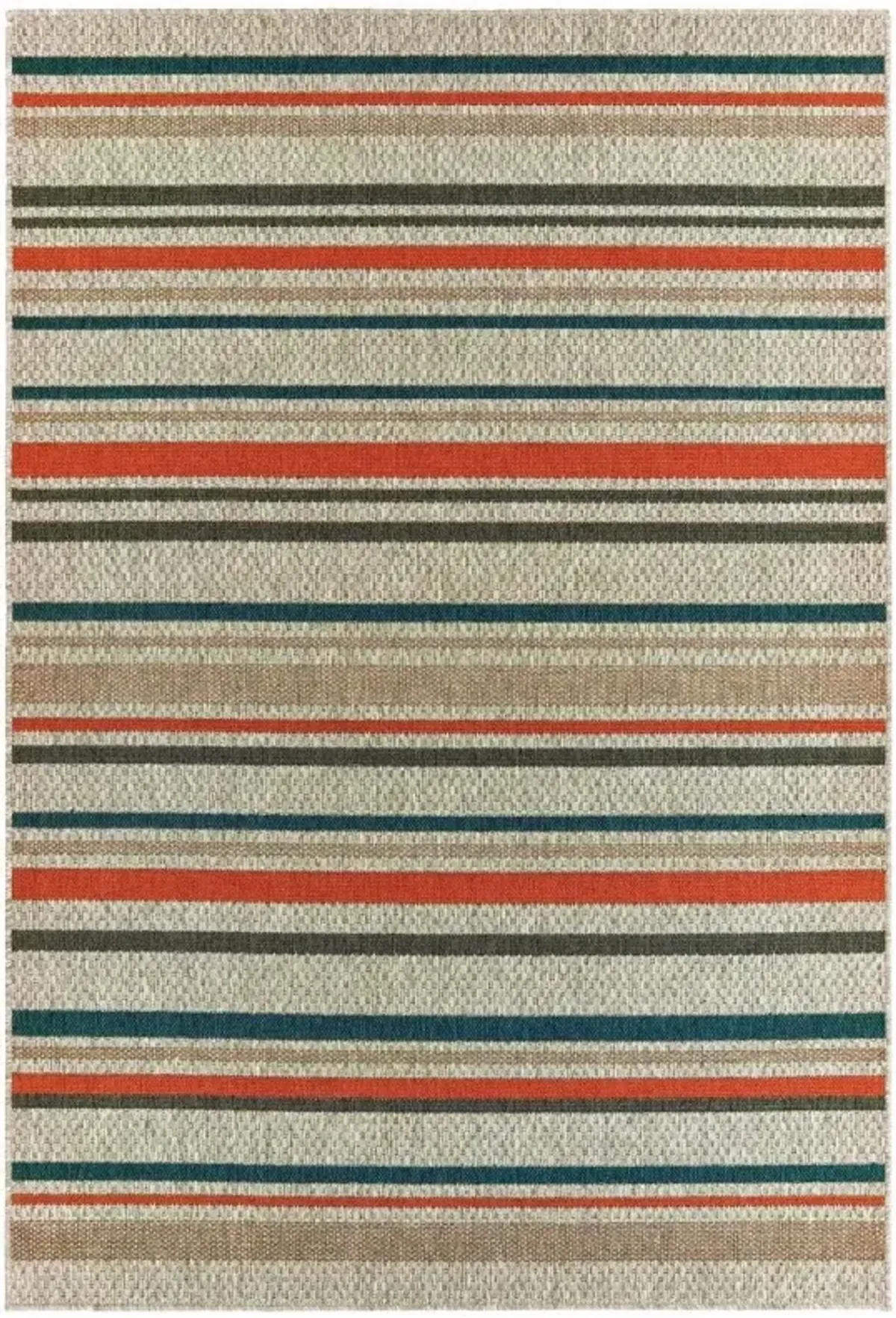 8' X 10' Striped Outdoor / Indoor Area Rug - Blue / Gray