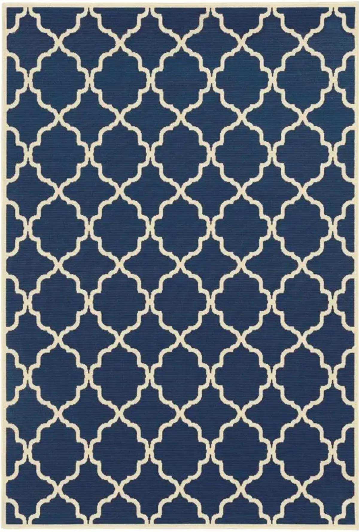 2' X 4' Outdoor & Indoor Area Rug - Blue / Ivory