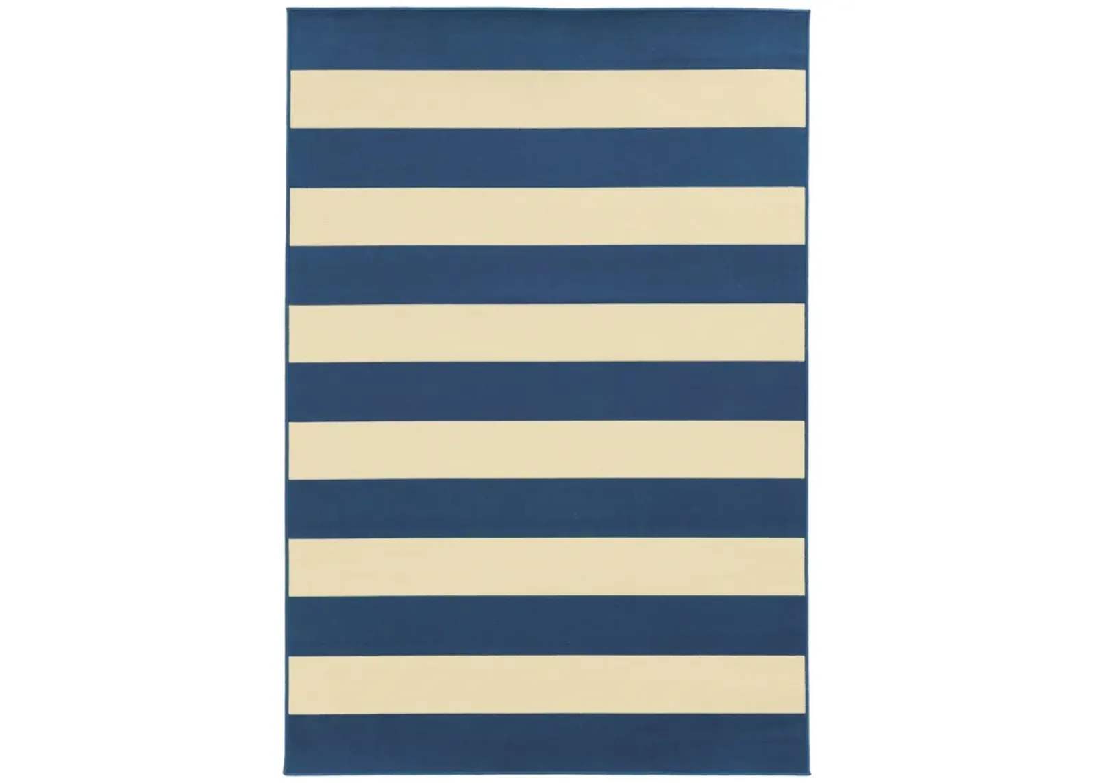 8' X 11' Indoor / Outdoor Area Rug - Blue / Ivory