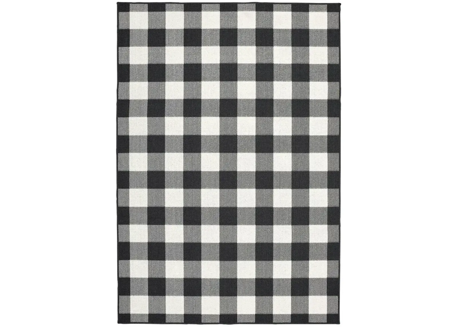 4' X 6' Indoor / Outdoor Area Rug - Black / Ivory