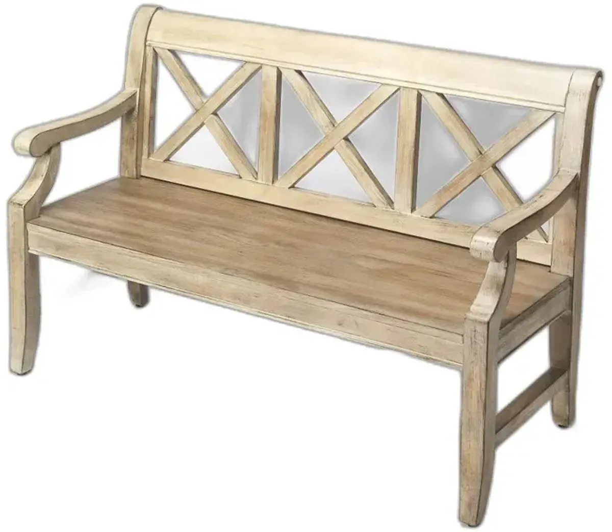 Driftwood Finish Bench - Gray