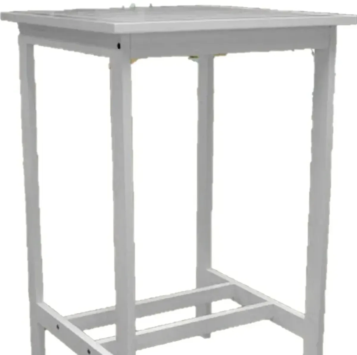 Solid Wood Slat Indoor Outdoor High Top Bar Table - White