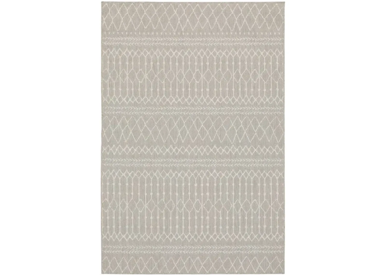 10' X 13' Outdoor / Indoor Area Rug - Gray / Ivory