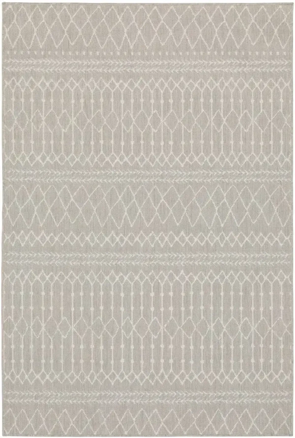 10' X 13' Outdoor / Indoor Area Rug - Gray / Ivory