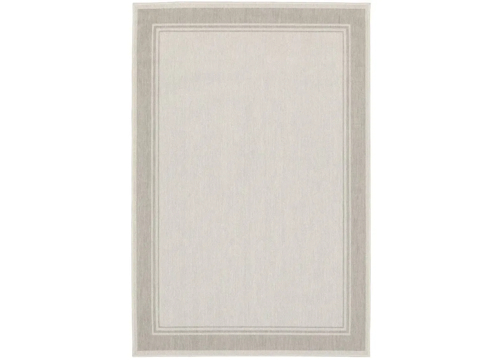 7' X 9' Outdoor / Indoor Area Rug - Gray / Ivory