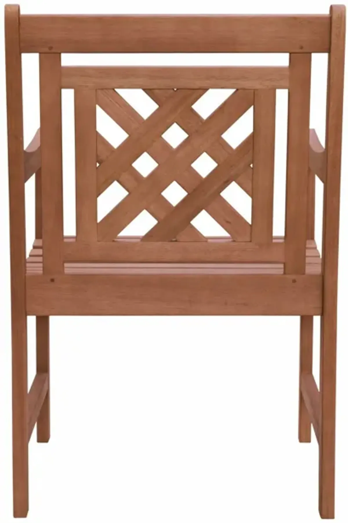 Dining Armchair With Hatched Back - Brown