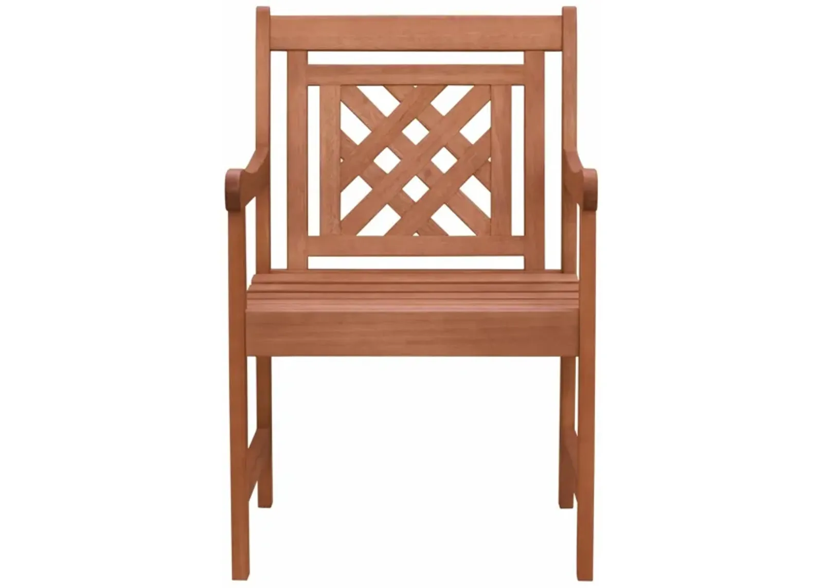 Dining Armchair With Hatched Back - Brown