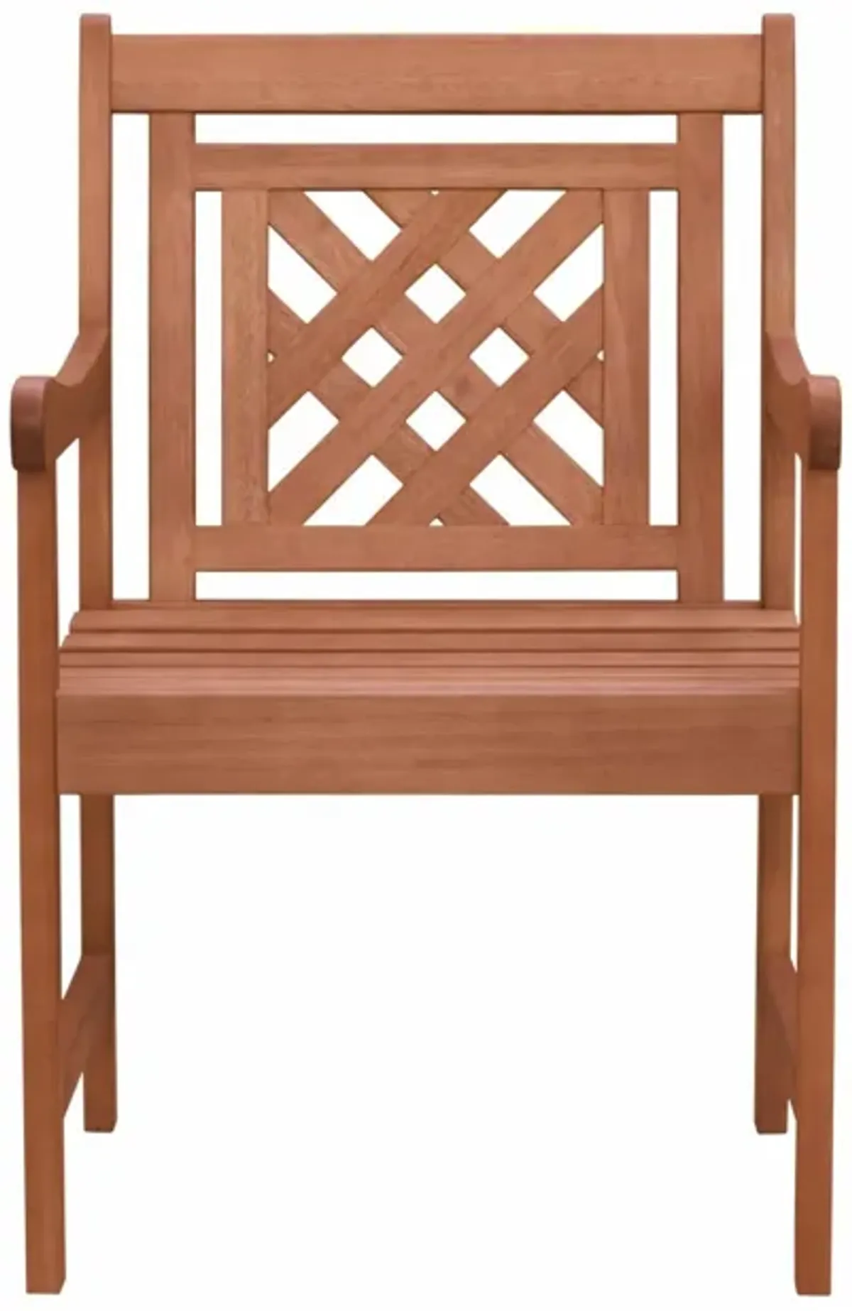 Dining Armchair With Hatched Back - Brown