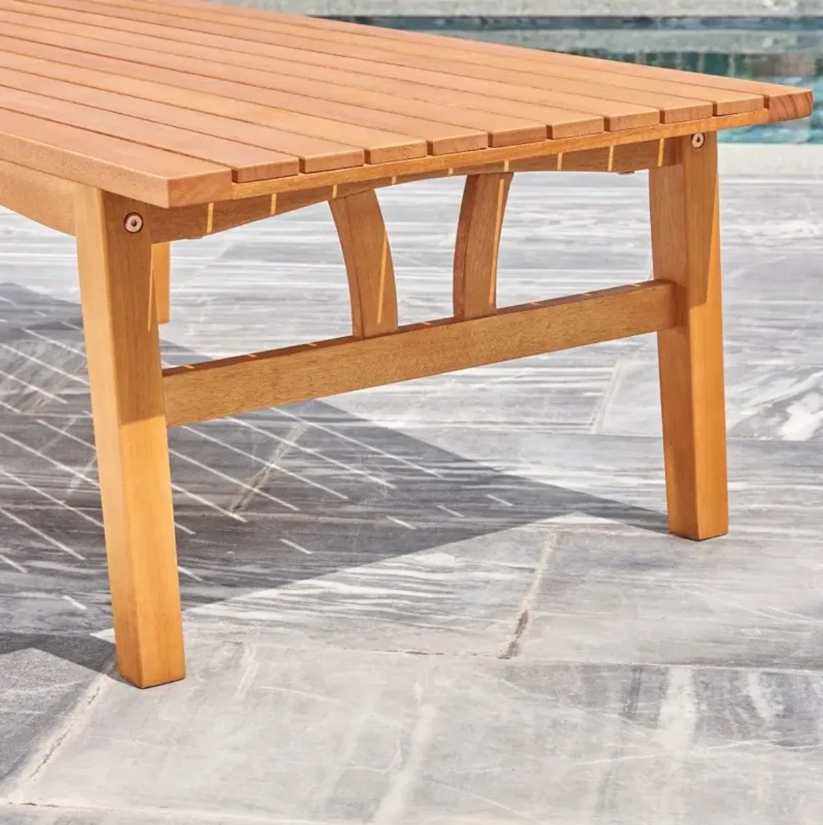 Wood Outdoor Rectangular Coffee Table - Natural