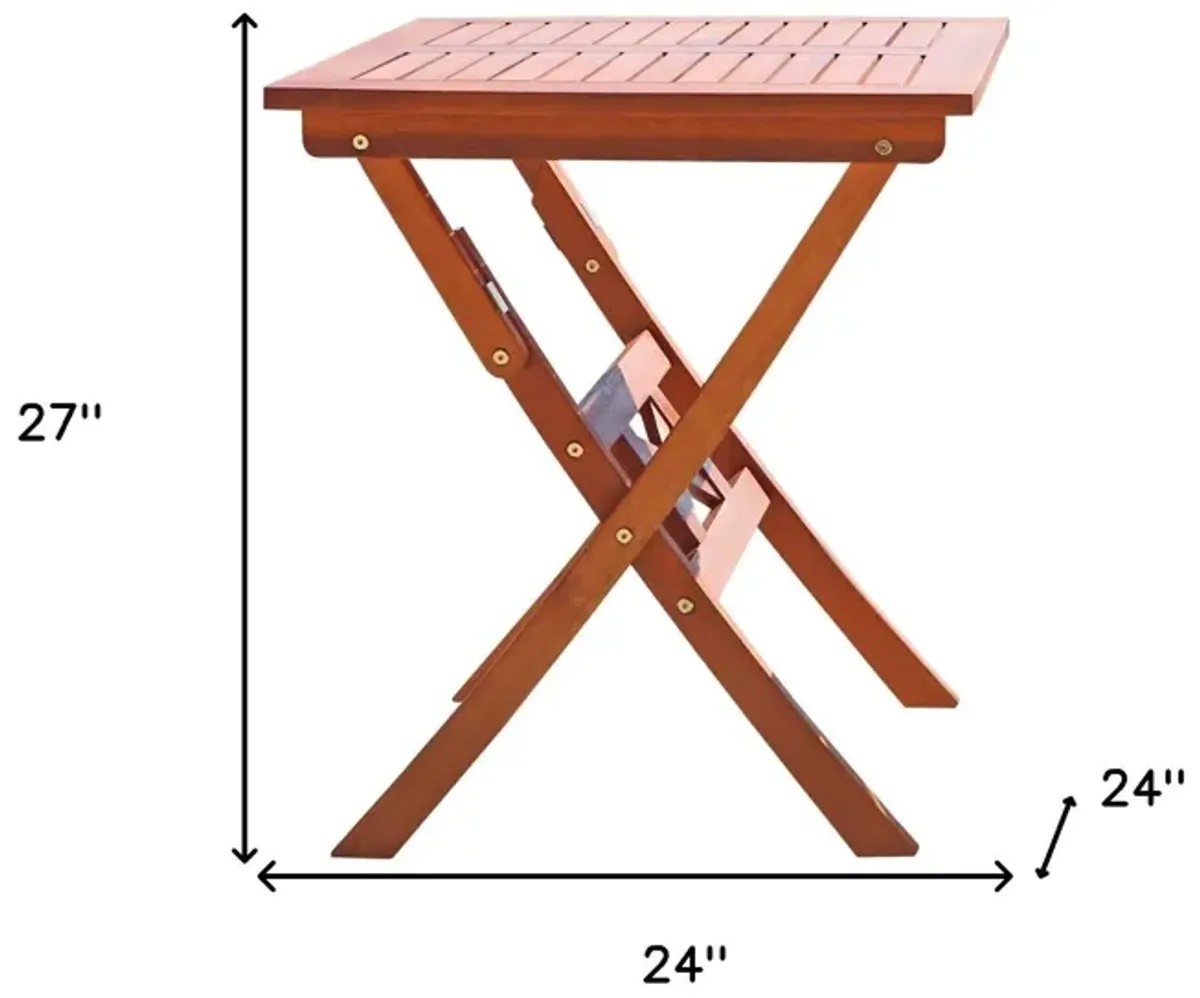 Square Solid Wood Folding - Brown