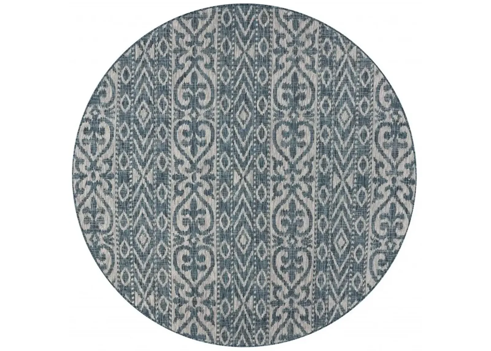 8' X 8' Indoor / Outdoor Area Rug - Blue / Gray