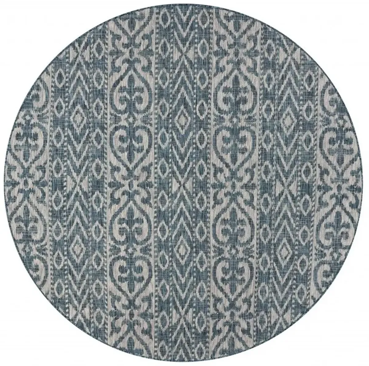 8' X 8' Indoor / Outdoor Area Rug - Blue / Gray