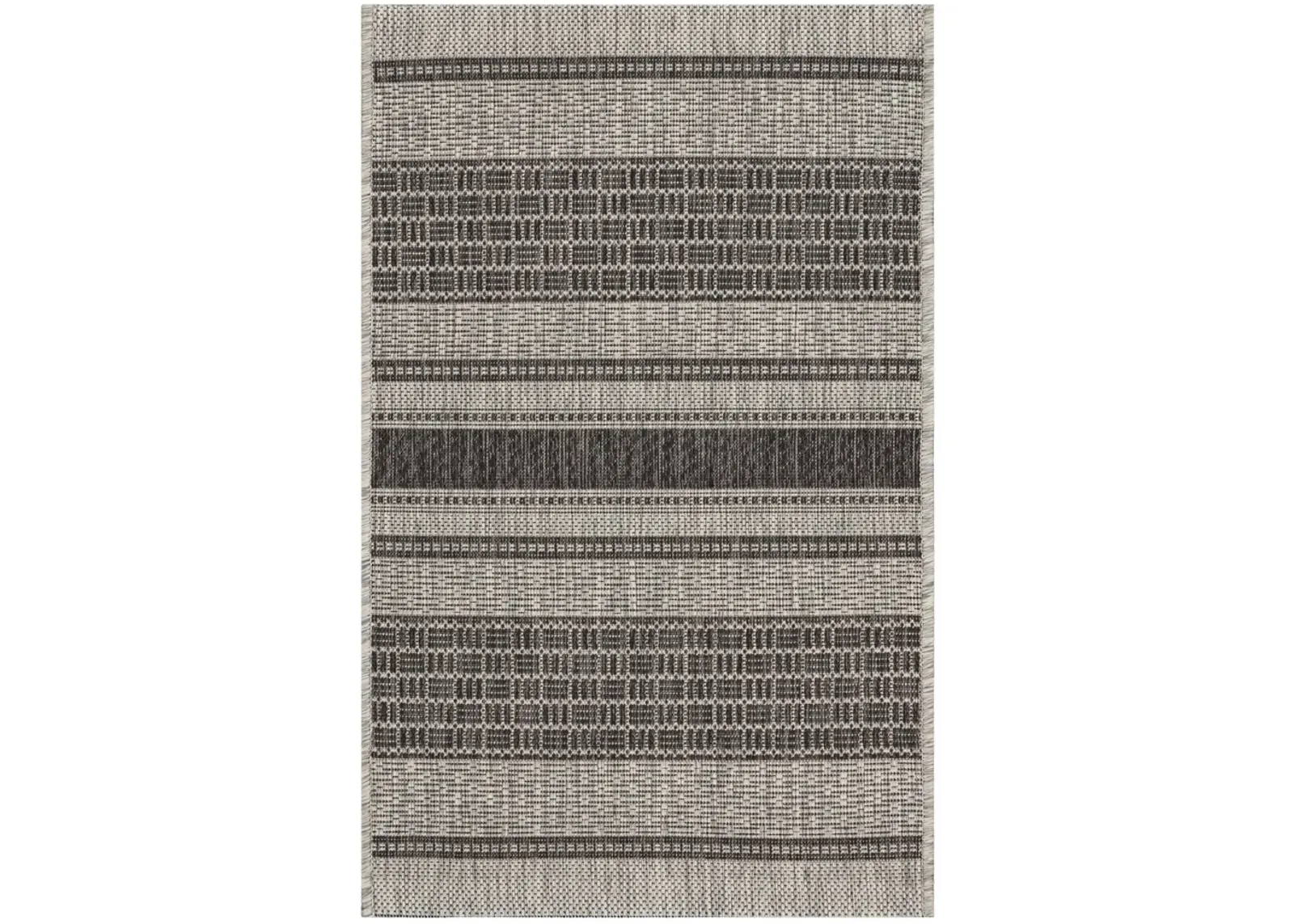 2' X 3' Indoor / Outdoor Area Rug - Gray / Black