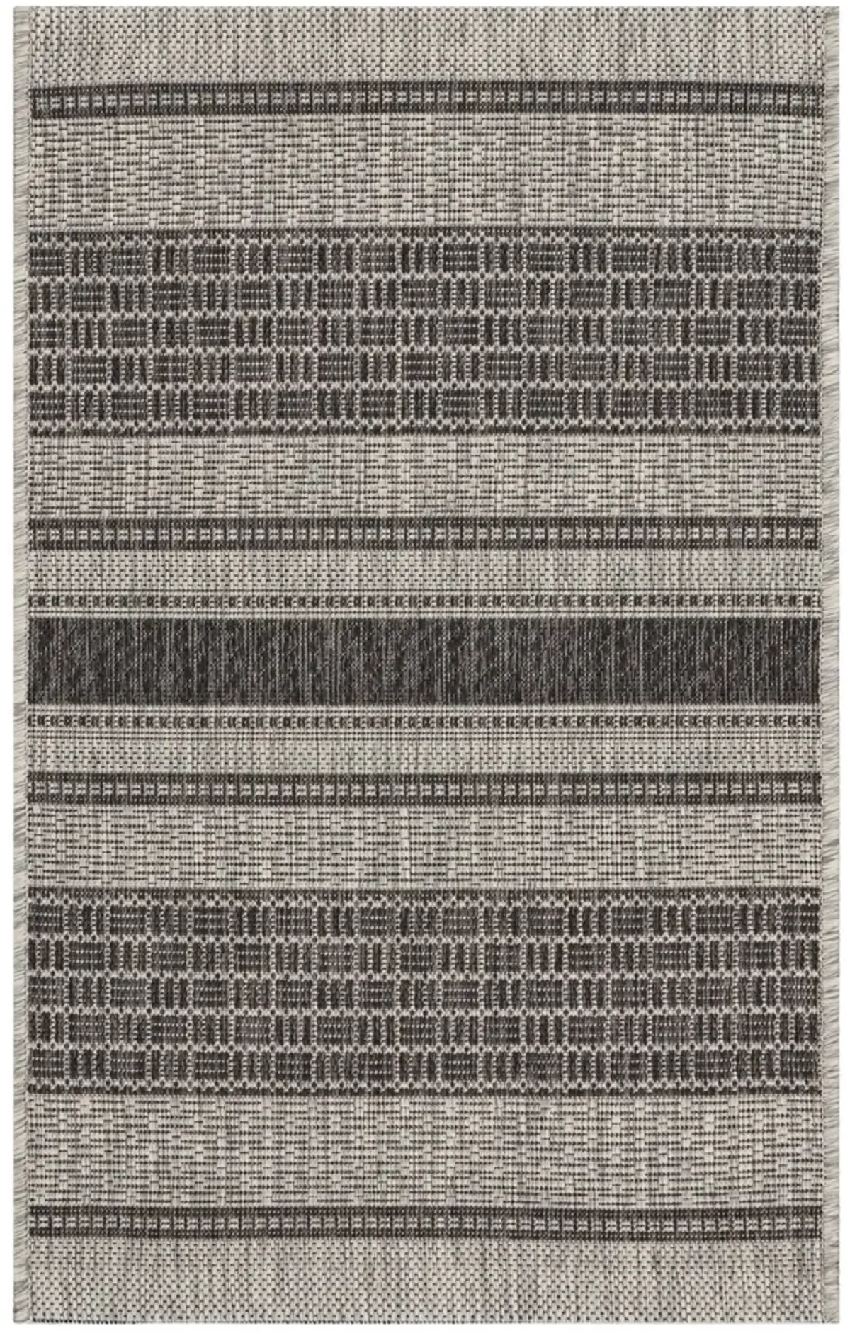 2' X 3' Indoor / Outdoor Area Rug - Gray / Black