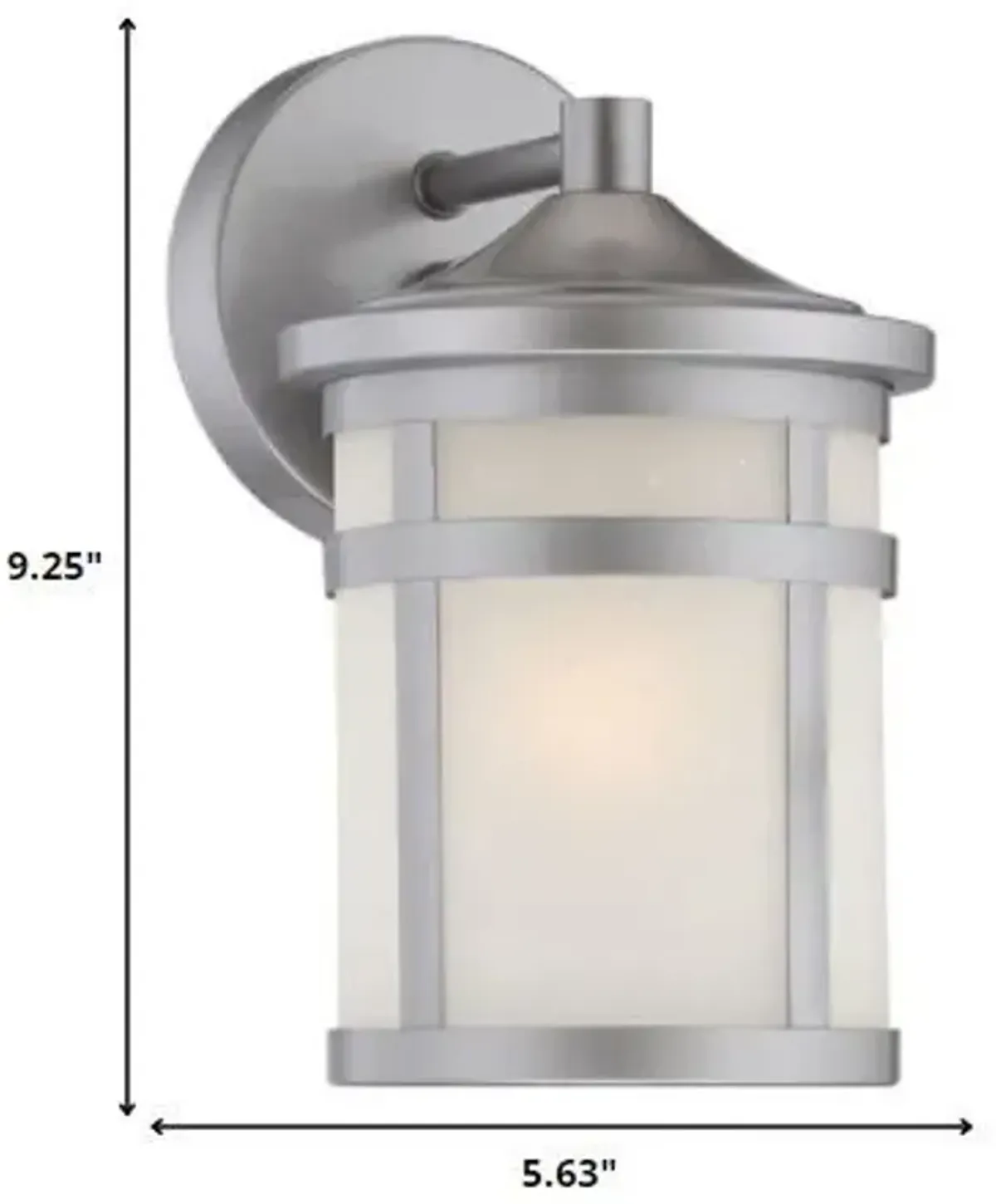 Hanging Lantern Shape Wall Light - Brushed Silver