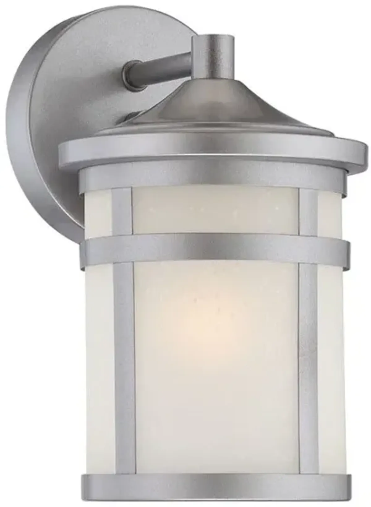 Hanging Lantern Shape Wall Light - Brushed Silver