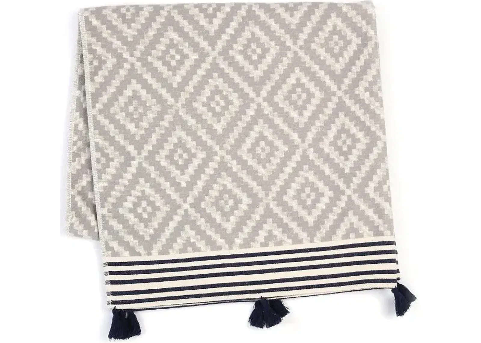 Tribal Design Turkish Towel Beach Blanket - Gray