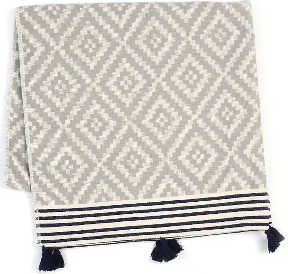 Tribal Design Turkish Towel Beach Blanket - Gray