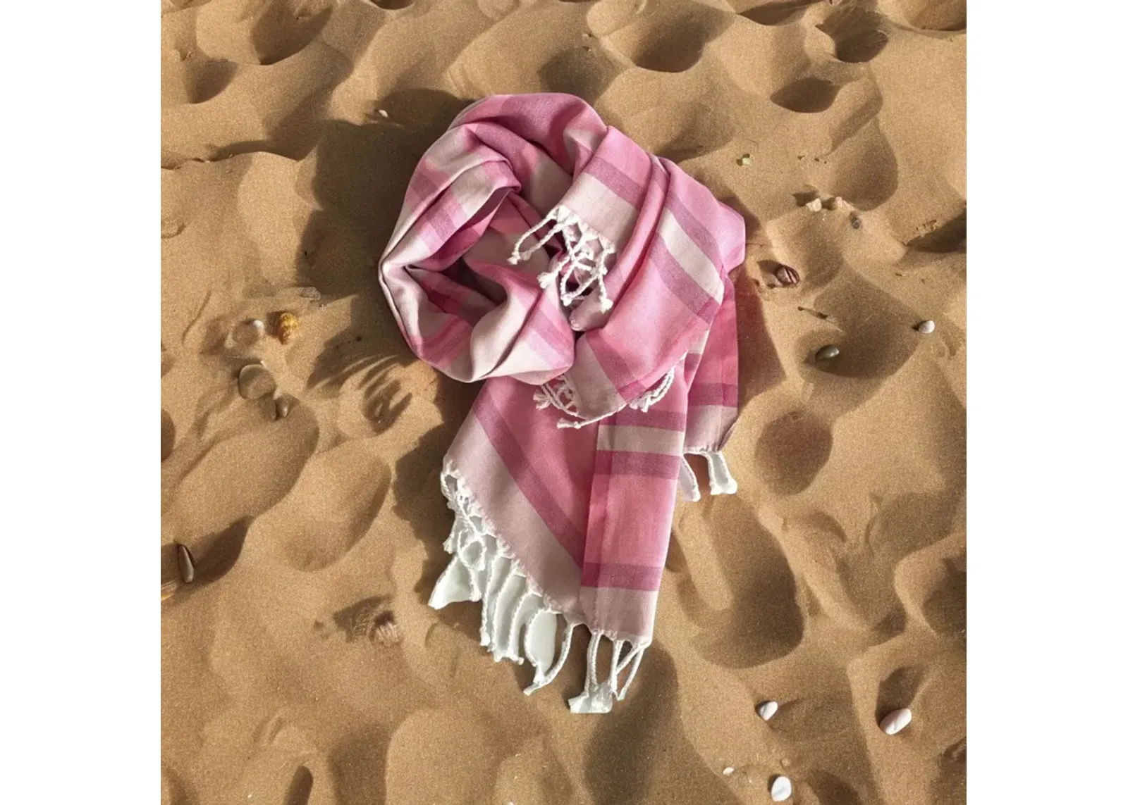 Shades Striped Design Turkish Beach Blanket - Of Pink