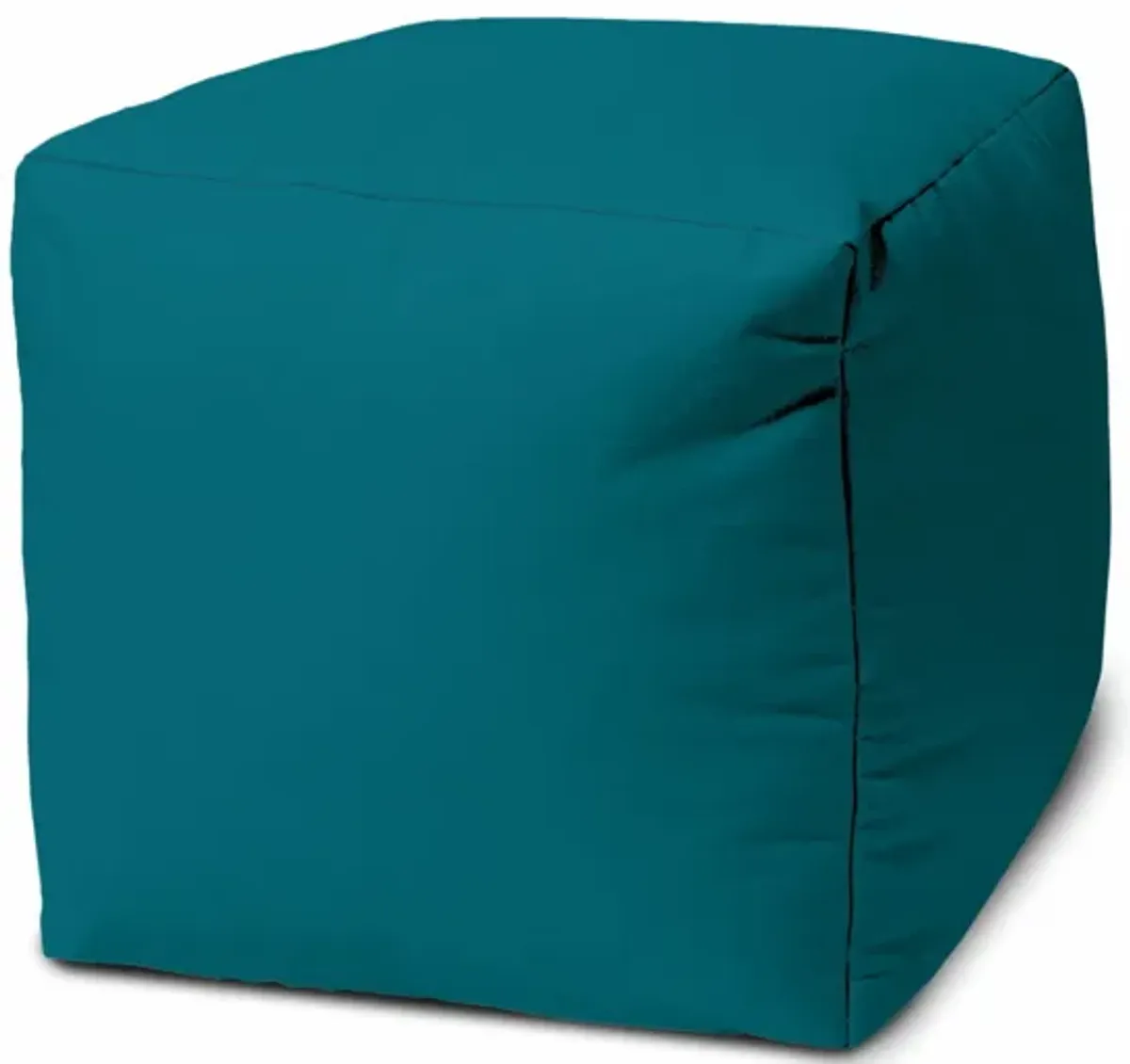 Cool Solid Color Indoor Outdoor Pouf Ottoman - Dark Teal