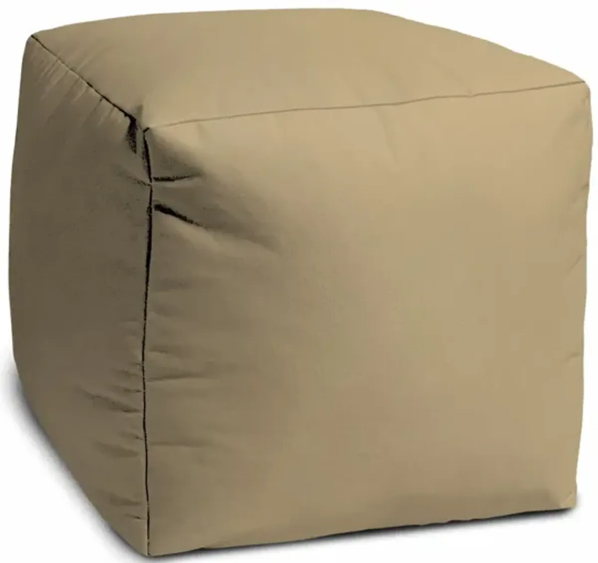 Canvas Cube Outdoor Pouf Ottoman - Khaki