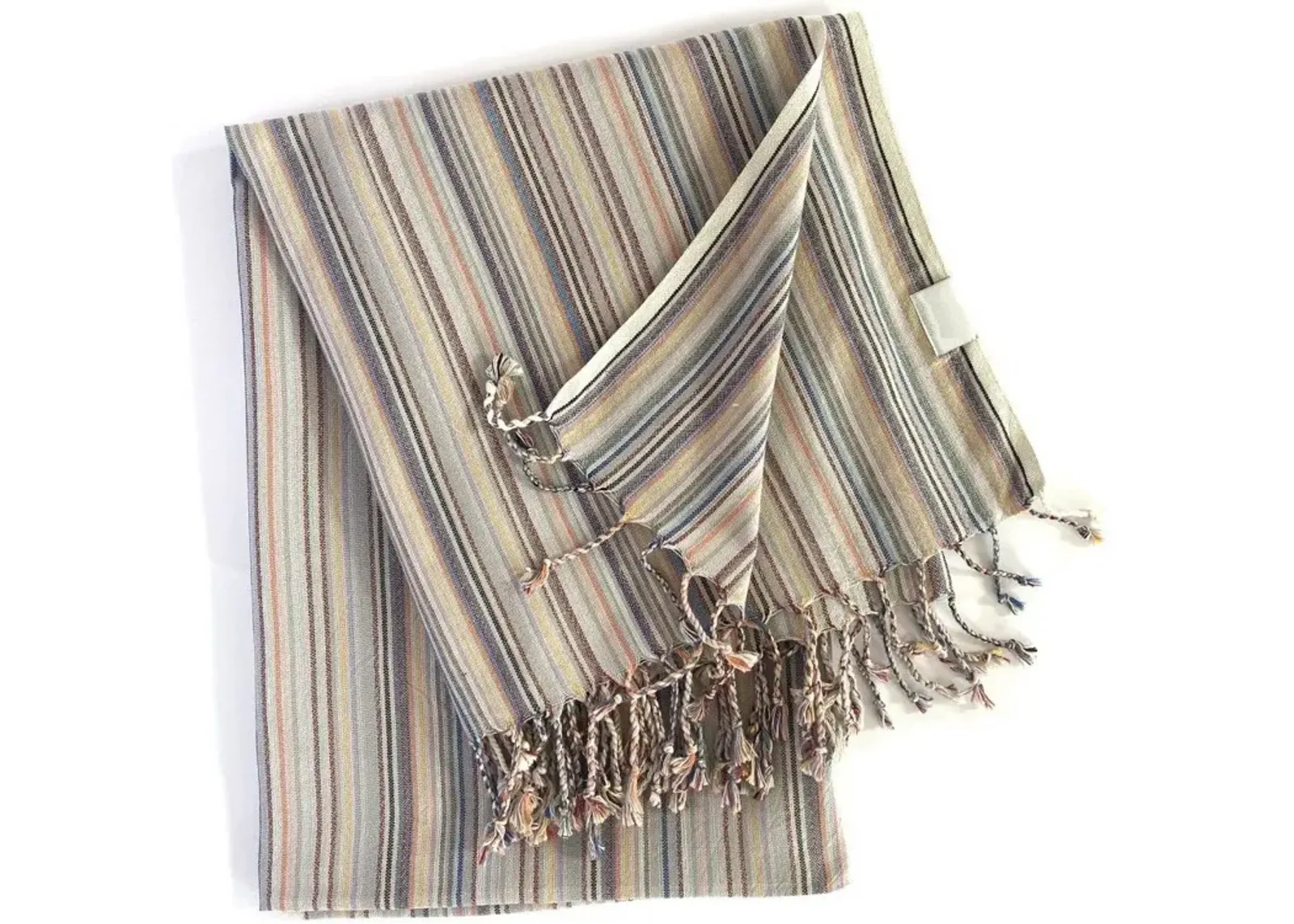 Colored Striped Design Turkish Beach Blanket - Multi