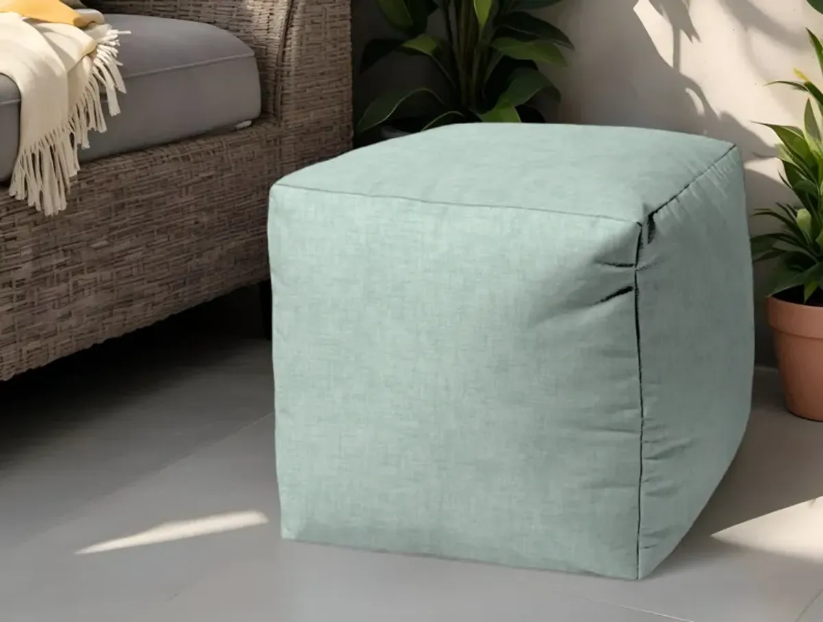 Cube Indoor / Outdoor Pouf Ottoman - Green