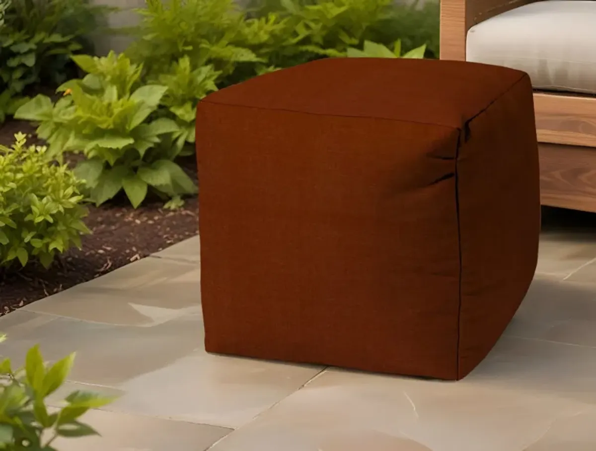 Polyester Cube Indoor Outdoor, Pouf Ottoman - Orange
