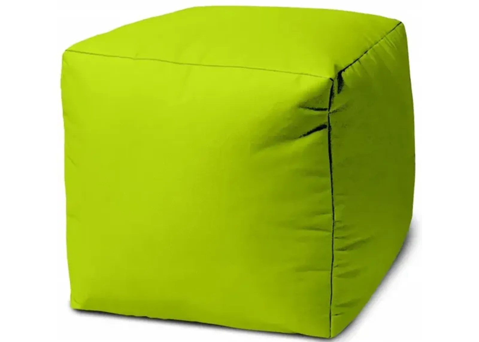 Cool Lemongrass Solid Color Indoor Outdoor Pouf Cover - Green